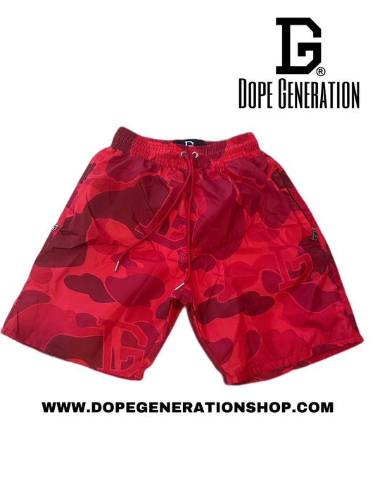 DG DAY TO DAY CAMO SHORTS (RED)